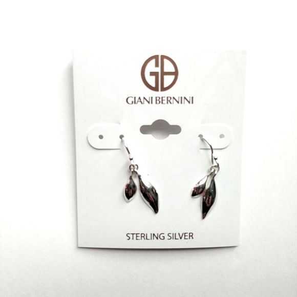 Giani Bernini Sterling Silver Leaf Drop Earrings - Picture 1 of 3